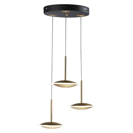 Et2 Saucer Led 3-Light Pendant E21543-90BKGLD